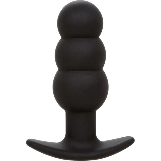 Calexotics ROCK BOTTOM BEADED ANAL PLUG 10 VIBRATIONS SILICONE BLACK