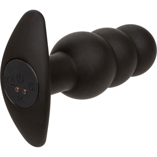 Calexotics ROCK BOTTOM BEADED ANAL PLUG 10 VIBRATIONS SILICONE BLACK