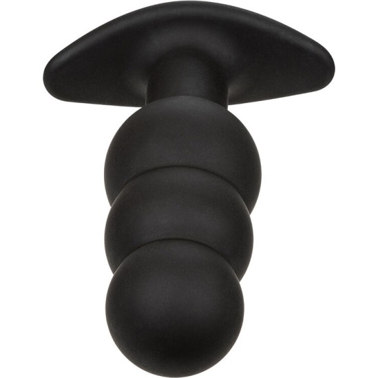 Calexotics ROCK BOTTOM BEADED ANAL PLUG 10 VIBRATIONS SILICONE BLACK