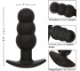 Calexotics ROCK BOTTOM BEADED ANAL PLUG 10 VIBRATIONS SILICONE BLACK