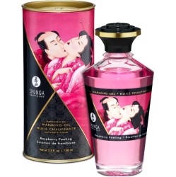 Shunga Oils SHUNGA - HEAT EFFECT MASSAGE OIL INTENSE RASPBERRY FLAVOR 100 ML