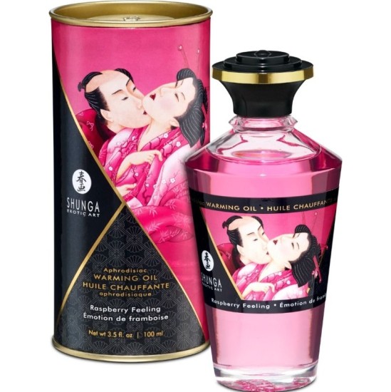 Shunga Oils SHUNGA - HEAT EFFECT MASSAGE OIL INTENSE RASPBERRY FLAVOR 100 ML