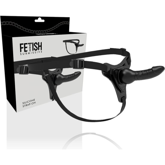 Fetish Submissive Harness BLACK SILICONE REALISTIC 16 CM