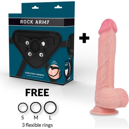 Rock Army ROCKARMY - HARNESS + LIQUID SILICONE PREMIUM SPITFIRE REALISTIC 21 CM -O- 4.62 CM
