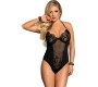 Subblime Bodies SUBBLIME - TEDDY FLORAL LACE BLACK ONE SIZE
