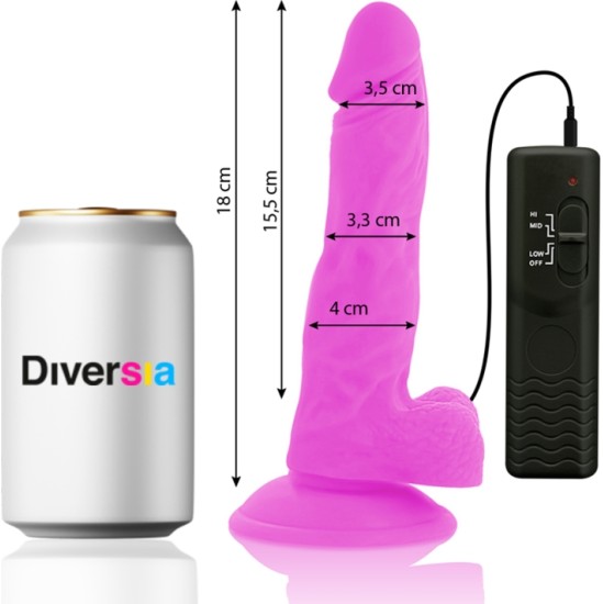 Diversia FLEXIBLE VIBRATING DILDO PURPLE 18 CM -O- 4 CM
