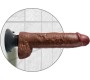 King Cock 25.5 CM VIBRATING COCK WITH BALLS BROWN
