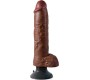 King Cock 25.5 CM VIBRATING COCK WITH BALLS BROWN