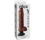King Cock 25.5 CM VIBRATING COCK WITH BALLS BROWN