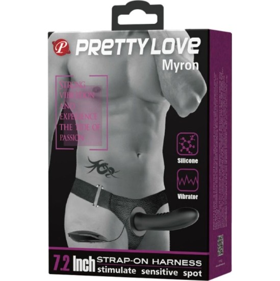 Pretty Love MYRON STRAP ON WITH VIBRATION AND HOLLOW DILDO