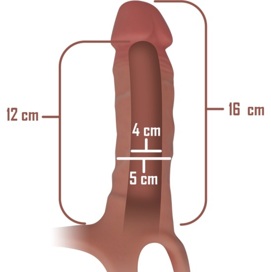Intense Couples Toys INTENSE - HOLLOW HARNESS WITH SILICONE DILDO 16 X 3.5 CM
