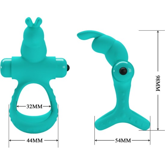 Pretty Love Male PRETTY LOVE - FIGGY GREEN RABBIT VIBRATOR RING
