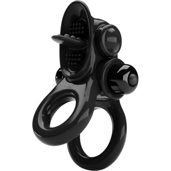 Pretty Love PASSIONATE RING DOUBLE VIBRATING RING + CLITORIS STIMULATOR BLACK