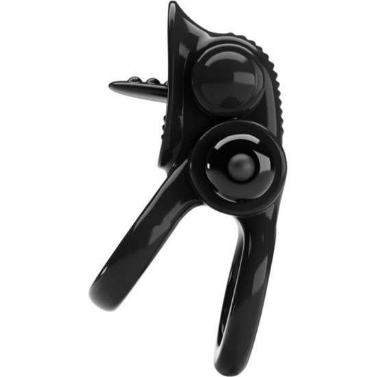 Pretty Love PASSIONATE RING DOUBLE VIBRATING RING + CLITORIS STIMULATOR BLACK