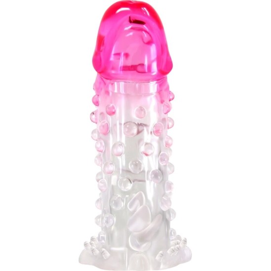 Pretty Love WILFORD REALISTIC ENLARGEMENT SHEATH WITH EMBOSSED PENIS PINK