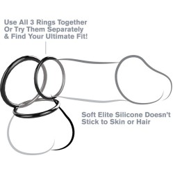 Fantasy C-Ringz Silicone 3-Ring Stamina Set Black