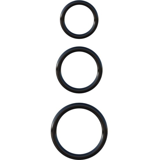 Fantasy C-Ringz Silicone 3-Ring Stamina Set Black