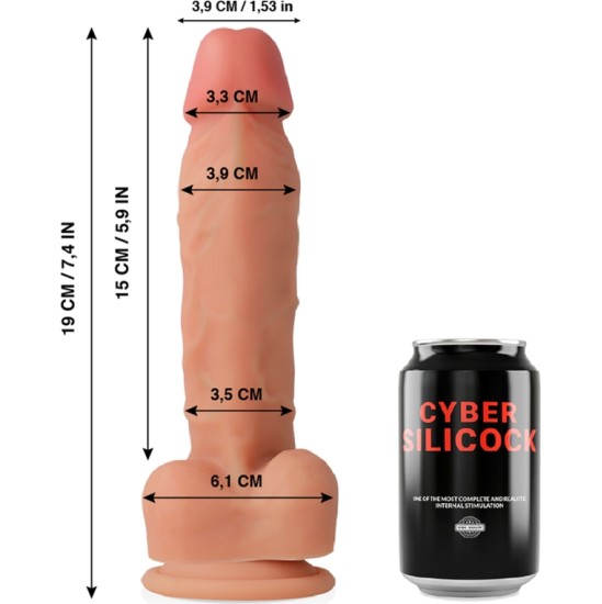 Cyber Silicock OLIVER ULTRA REALISTIC SOFT LIQUID SILICONE 19 CM -O- 3.9 CM
