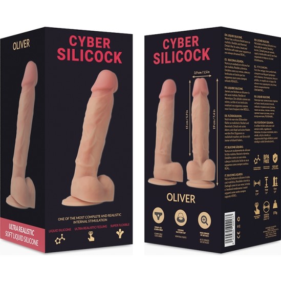 Cyber Silicock OLIVER ULTRA REALISTIC SOFT LIQUID SILICONE 19 CM -O- 3.9 CM
