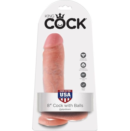 King Cock 8 DILDO FLESH WITH BALLS 20.3 CM