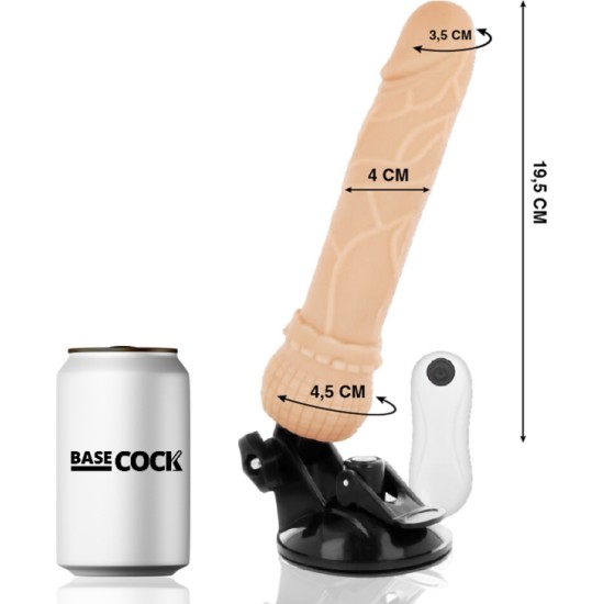 Basecock REALISTIC VIBRATOR REMOTE CONTROL FLESH 19.5 CM -O- 4 CM