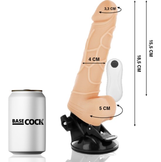 Basecock REALISTIC VIBRATOR REMOTE CONTROL FLESH 18.5 CM -O- 4CM