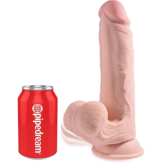 King Cock Plus KING COCK - PLUS 3D DILDO SWINGING BALLS 20.3 CM