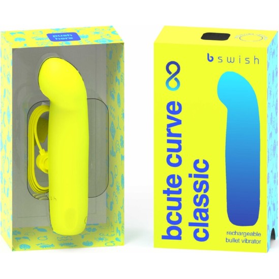 B Swish BCUTE CURVE INFINITE CLASSIC RECHARGEABLE SILICONE VIBRATOR YELLOW