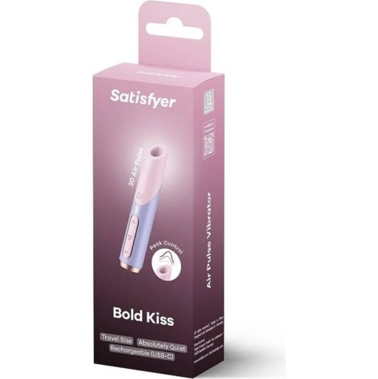 Satisfyer Air Pulse SATISFYER - BOLD KISS WAVE CLITORIS STIMULATOR PINK / VIOLET