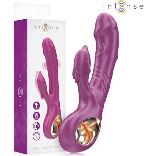 Intense Fun INTENSE - HALLE MULTIFUNCTION VIBRATOR WITH DOLPHIN STIMULATING TONGUE PURPLE