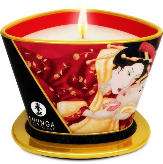 Shunga Candles SHUNGA - MINI CARESS BY CANDELIGHT STRAWBERRIES AND CAVA MASSAGE CANDLE 170 ML
