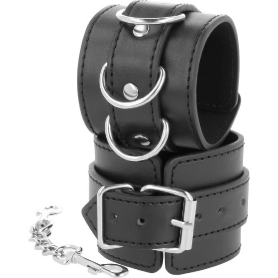 Darkness Bondage DARKNESS - BLACK ADJUSTABLE LEATHER ANKLE HANDCUFFS