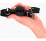 Kink Collar & Gag KINK - FULL SILICONE GAG 55 x 2 CM WITH 4 CM BALL SIZE S BLACK ADJUSTABLE 35-51 CM