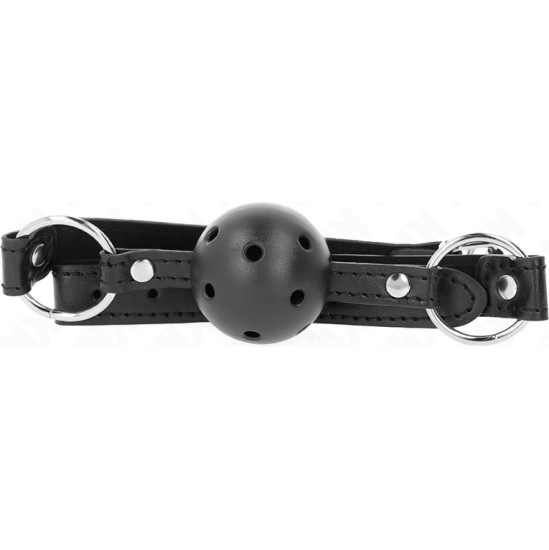 Kink Collar & Gag KINK - HOLLOW HARD BLACK BALL 4.5 CM GAG MODEL 1 63.5 X 2 CM