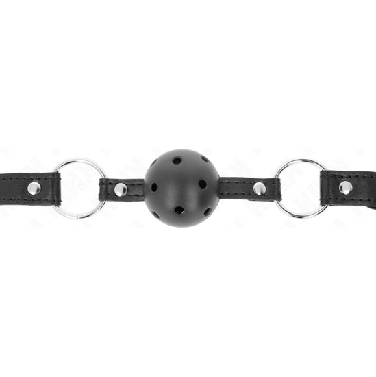 Kink Collar & Gag KINK - HOLLOW HARD BLACK BALL 4.5 CM GAG MODEL 1 63.5 X 2 CM