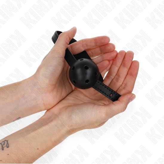 Kink Collar & Gag KINK - SIMPLICITY BLACK BREATHABLE BALL 4.5 CM GAG 62 x 1.5 CM