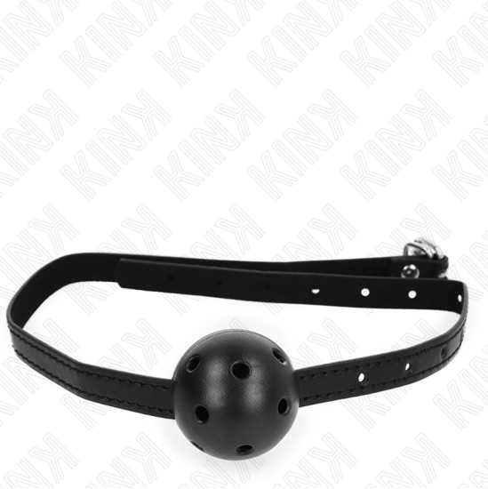 Kink Collar & Gag KINK - SIMPLICITY BLACK BREATHABLE BALL 4.5 CM GAG 62 x 1.5 CM