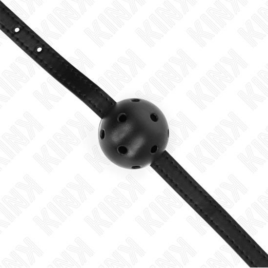 Kink Collar & Gag KINK - SIMPLICITY BLACK BREATHABLE BALL 4.5 CM GAG 62 x 1.5 CM