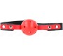 Kink Collar & Gag KINK - RED HOLLOW HARD BALL 4 CM GAG BLACK STRAP 60 x 2 CM ADJUSTABLE 37-52 CM