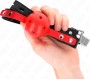 Kink Collar & Gag KINK - RED HOLLOW HARD BALL 4 CM GAG BLACK STRAP 60 x 2 CM ADJUSTABLE 37-52 CM