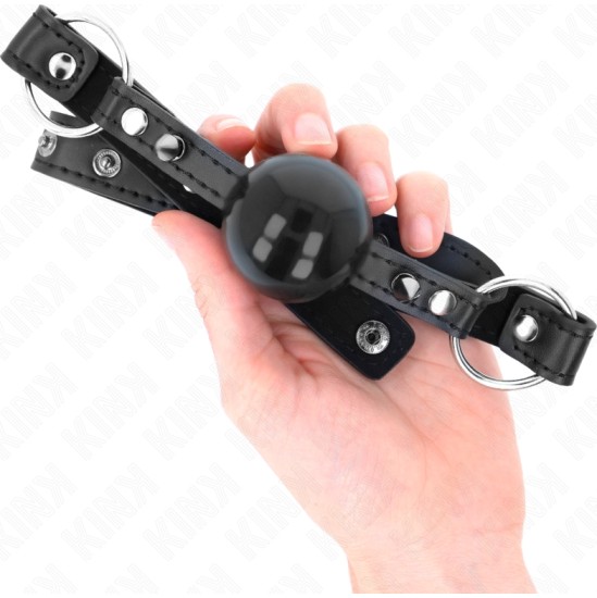 Kink Collar & Gag KINK - BALL 4 CM GAG WITH TIP RIVET AND SNAP LOCK 65 x 2 CM