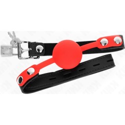 Kink Collar & Gag KINK - SILICONE BALL 4 CM GAG WITH LOCK 60 x 2 CM