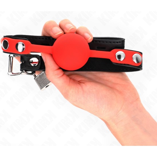 Kink Collar & Gag KINK - SILICONE BALL 4 CM GAG WITH LOCK 60 x 2 CM