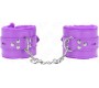 Kink Wrist Restraint KINK - FUR LINED WRIST RESTRAINTS WITH SQUARE HOLES PURPLE AND PURPLE BELT ADJUSTABLE 17-29 CM X 6 CM
