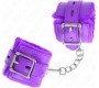 Kink Wrist Restraint KINK - FUR LINED WRIST RESTRAINTS WITH SQUARE HOLES PURPLE AND PURPLE BELT ADJUSTABLE 17-29 CM X 6 CM