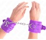 Kink Wrist Restraint KINK - FUR LINED WRIST RESTRAINTS WITH SQUARE HOLES PURPLE AND PURPLE BELT ADJUSTABLE 17-29 CM X 6 CM