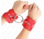 Kink Wrist Restraint KINK - FIXED WRIST RESTRAINTS WITH RING AND STUDS ADJUSTABLE RED 17-22 CM X 6.5 CM