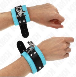Kink Wrist Restraint KINK - PREMIUM LOCKABLE WRIST RESTRAINTS BLACK / BLUE ADJUSTABLE 21-28 CM X 5.5 CM