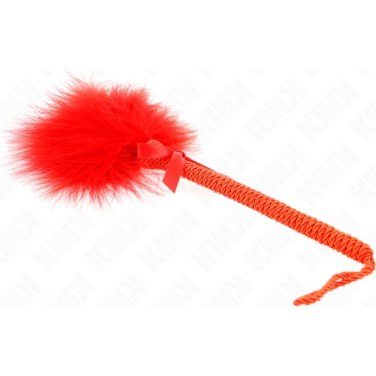 Kink Impact & Touch KINK - NYLON ROPE WAND WITH TICKLE FEATHERS AND RED BOW 25 CM