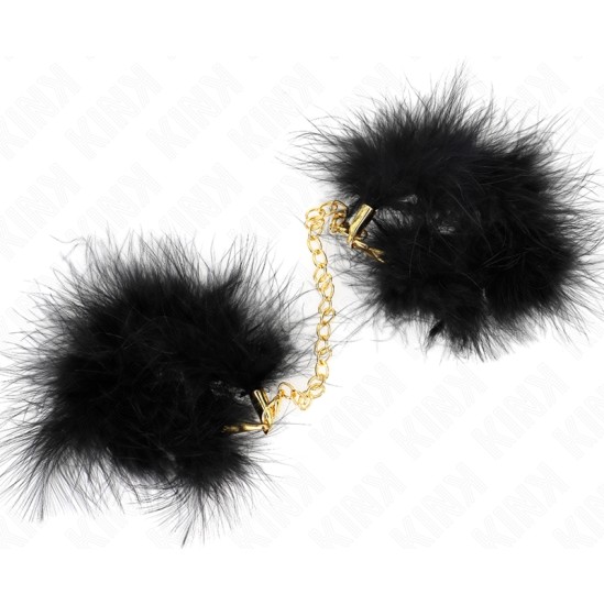 Kink Wrist Restraint KINK - FEATHER HAND CUFFS WITH GOLD CHAIN MODEL 0